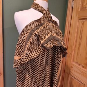 Cecilie Copenhagen Boho Tribal Topanga Off the Shoulder Halter Dress Jacquard S